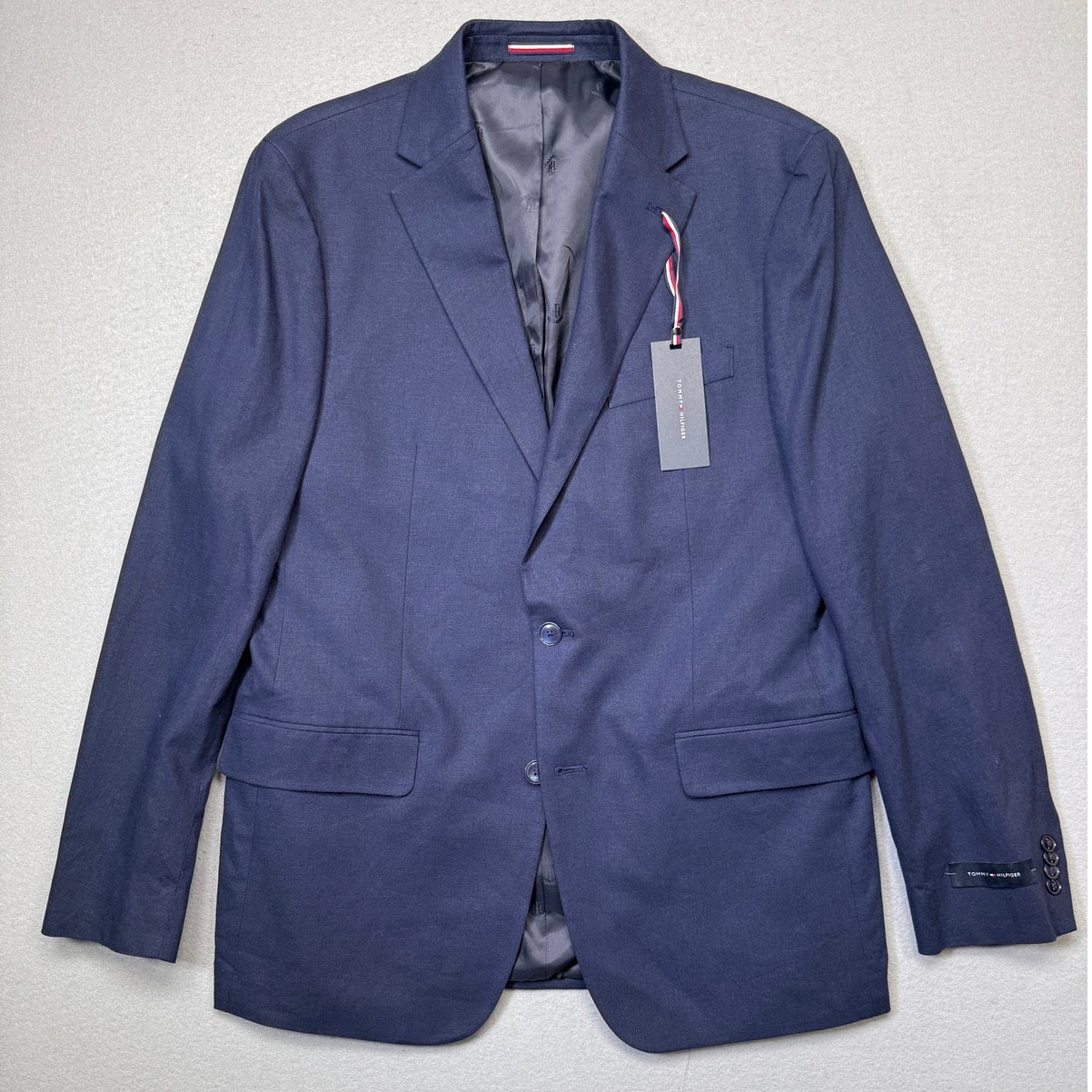 Tommy Hilfiger Men's Modern-Fit 100% Linen Sport Coat Navy 42l $295